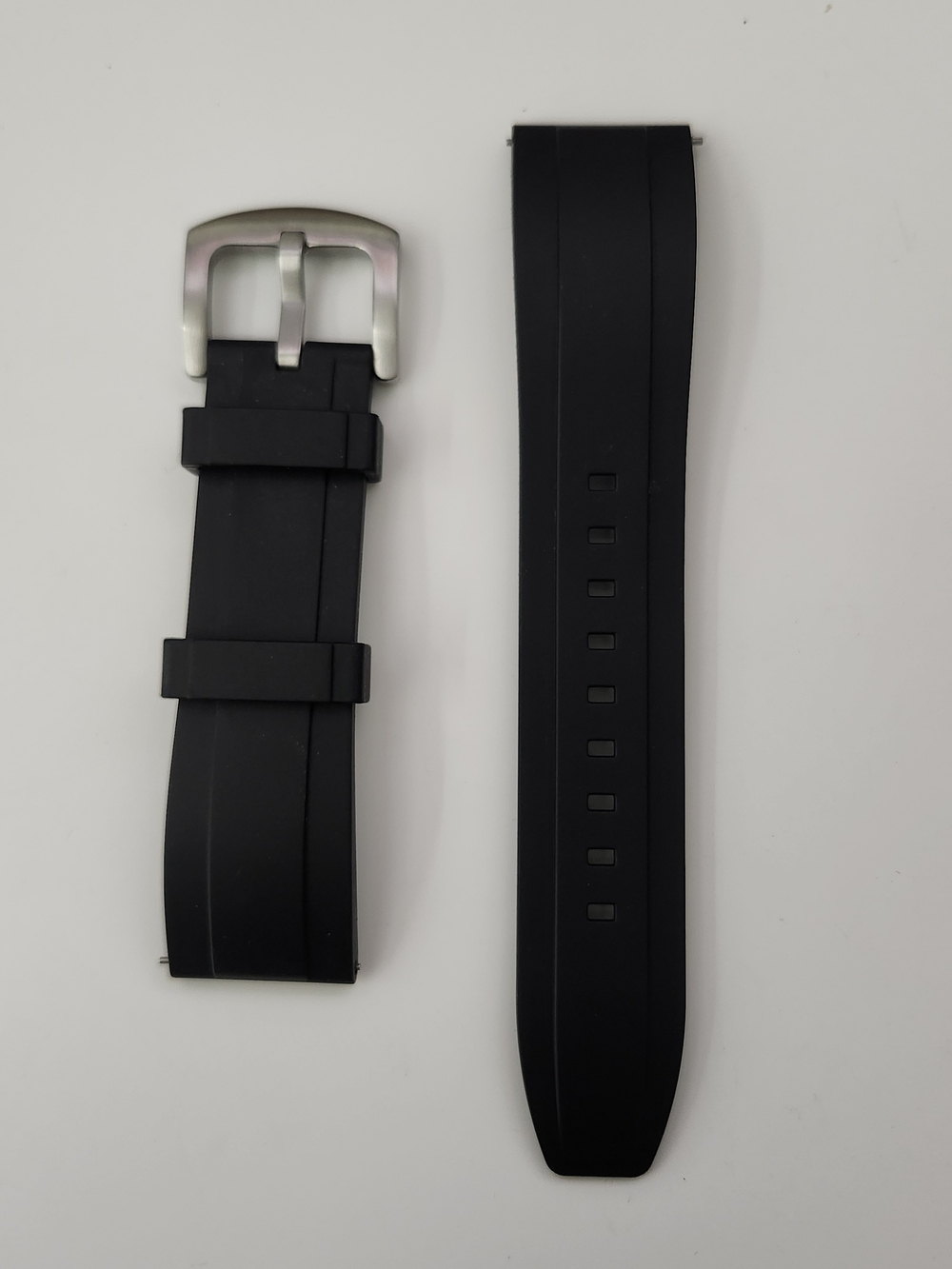 22mm Black Rubber Watch Strap